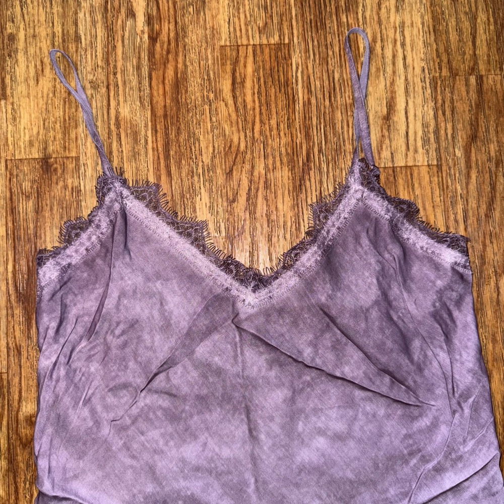 Y2K Blouse Cami Purple Lace Trim Slip Made in Italy Fairy Grunge Top Dollette - Picture 2 of 9